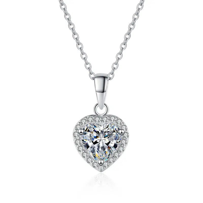 heart pendant necklace silver 385-001