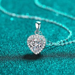 heart pendant necklace silver 385-002