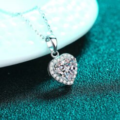 heart pendant necklace silver 385-003