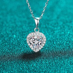 heart pendant necklace silver 385-004
