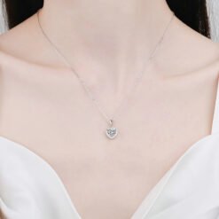 heart pendant necklace silver 385-005