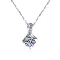 heart pendant necklace silver 386-005
