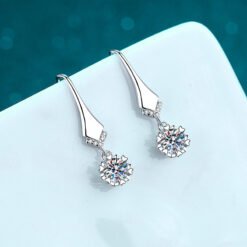 hoop drop earrings silver 427-003