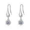 hoop drop earrings silver 427-004