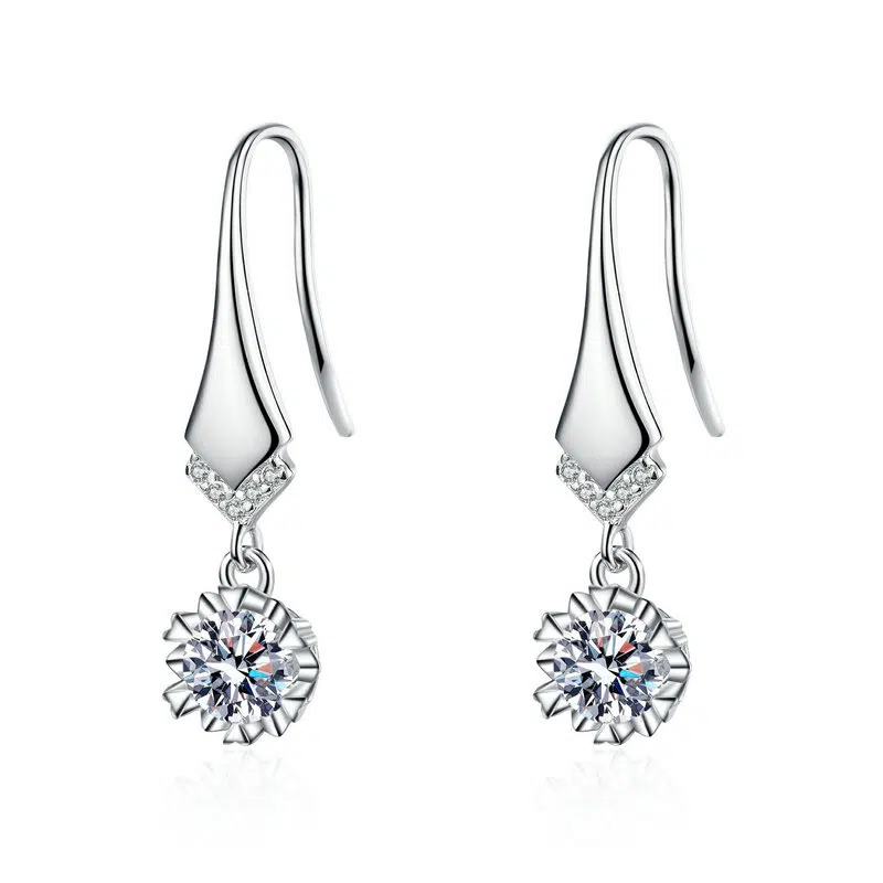 hoop drop earrings silver 427-004