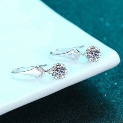 hoop drop earrings silver 427-005