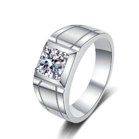 Men Wedding Rings Square Moissanite 0.5 ct/1ct