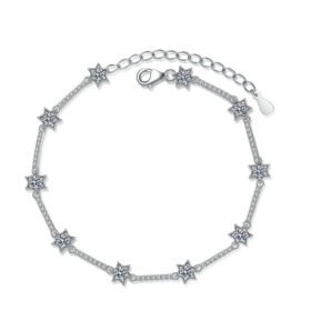 Moissanite Bracelet Stars Ten Stones Sterling Silver