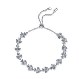 Moissanite Clover Bracelet Sterling Silver