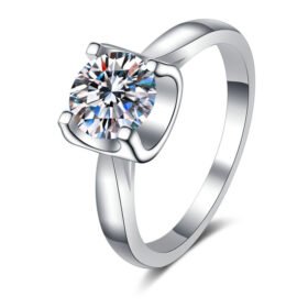 Moissanite Rings Silver 0.5CT/1CT/2CT