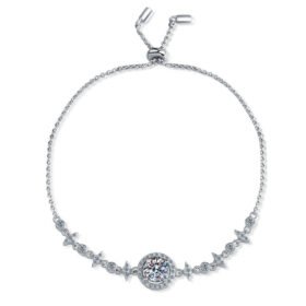 Moissanite Silver Bracelet 1 Carat