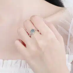 moissanite sterling silver rings 314-002