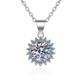 Necklace Online Shopping Flower Moissanite Pendant