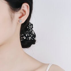 princess cut earrings studs 419-001