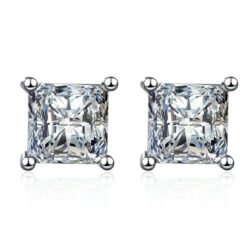 princess cut earrings studs 419-004