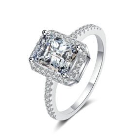Radiant Cut Moissanite Rings 1 Carat 2 Carat 925 Silver