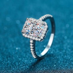 radiant cut moissanite rings 318-002