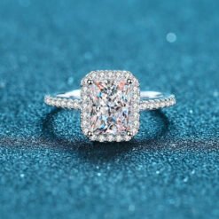 radiant cut moissanite rings 318-003