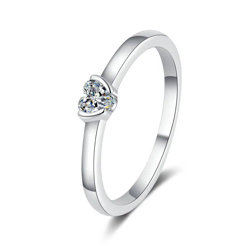 silver heart ring 352-001
