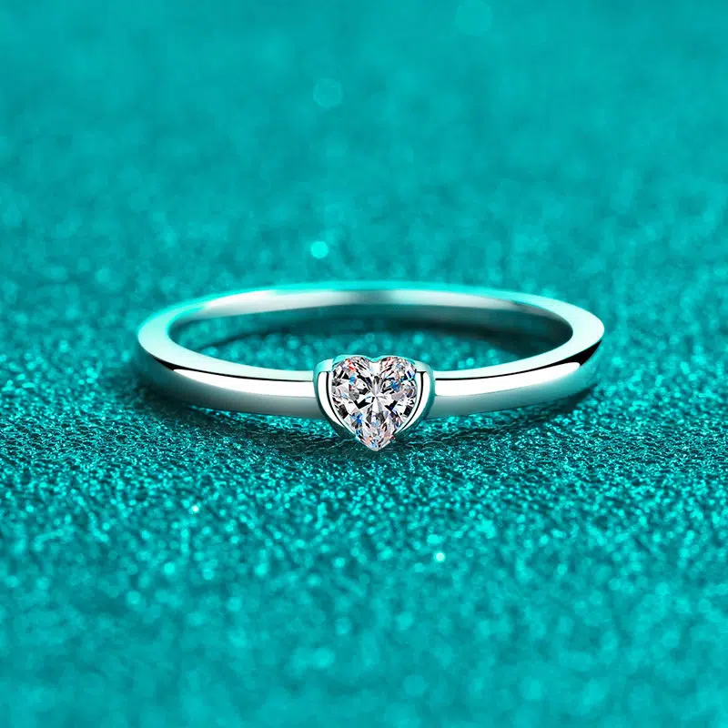 silver heart ring 352-002