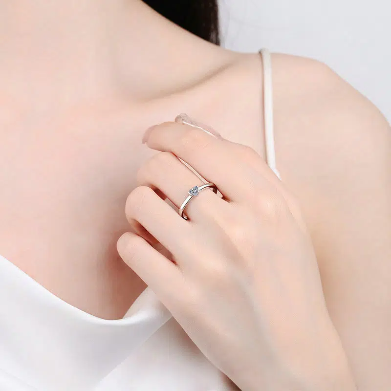 silver heart ring 352-005