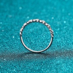 silver moissanite ring 334-002
