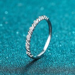 silver moissanite ring 334-005