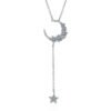 silver moon and star necklace 398-004