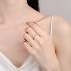 silver ring with stone 342-004