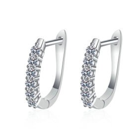 Small Hoop Earrings Moissanite Sterling Silver