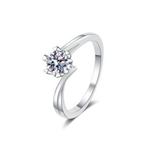 Snowflake Rings Silver Moissanite Rings
