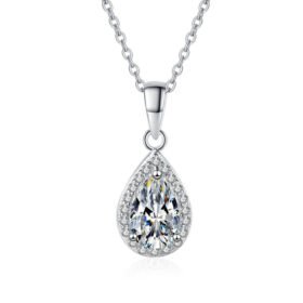 Water Drop Clavicle Necklace Moissanite Silver Chain