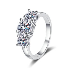 Women Moissanite Rings 2 Carat Silver