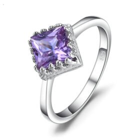 Alexandrite Sapphires Ring Square Purple Created Jewelry