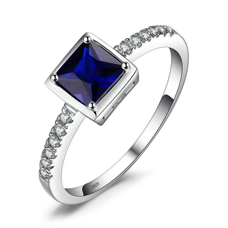 Blue Sapphire silver ring 108-01