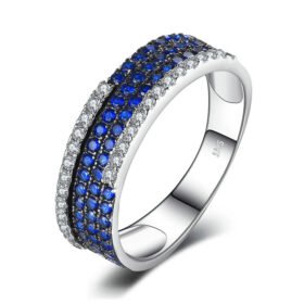Blue Spine Ring Genstone Women Wedding Band