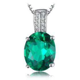 Emerald Pendant 925 Silver Pendant Necklace No Chain