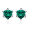 Emerald Silver Stud Earrings 145-01
