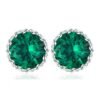 Green stone earrings 187-01