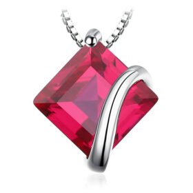 Red Ruby Necklace 925 Sterling Silver Pendant