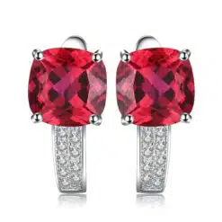 Red stone earrings 173-01