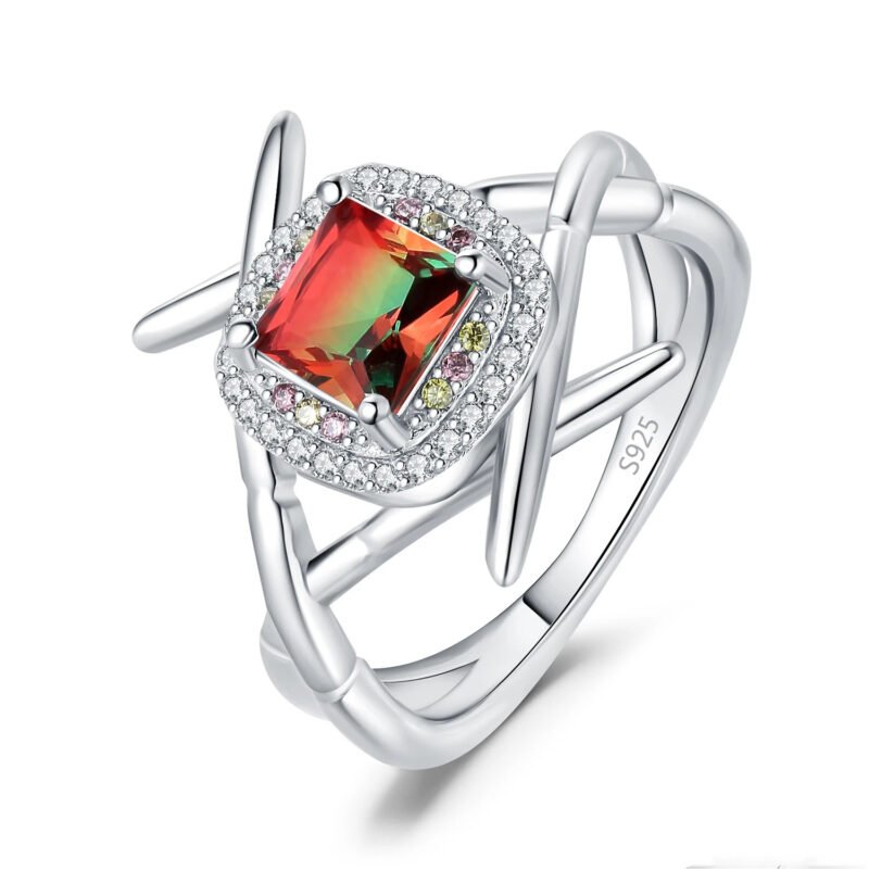 Watermelon tourmaline ring 026-07