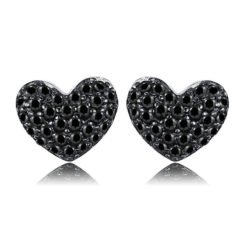black stone earrings 186-01