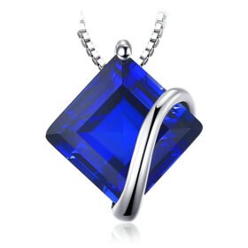 Blue Sapphire Pendant 925 Sterling Silver For Women