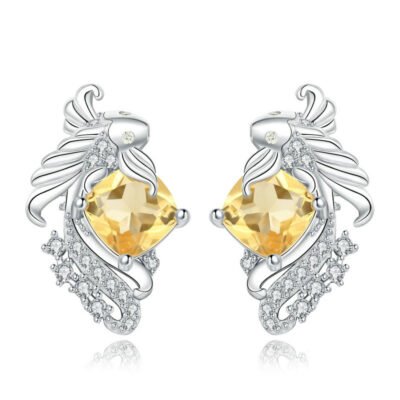citrine earrings studs 170-01