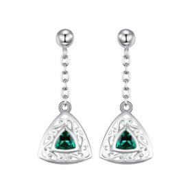 Drop Emerald Earrings For Women 925 Sterling Silver