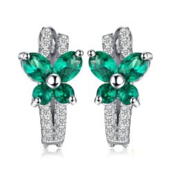 emerald butterfly earrings 236-02