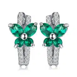 emerald butterfly earrings 236-02
