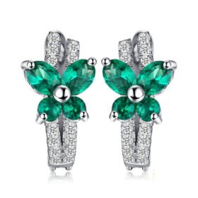 Emerald Butterfly Earrings Sterling Silver For Women