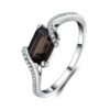 emerald cut smoky quartz ring 046-01